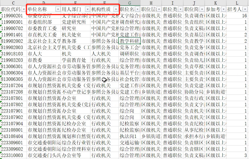 2022年北京公务员考试职位筛选